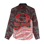 Gold Coast Suns ANZAC Day Women Casual Shirt Indigenous Dot Art with Poppy Flower Tribute
