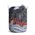 Geelong Cats ANZAC Day Laundry Basket Indigenous Dot Art with Poppy Flower Tribute