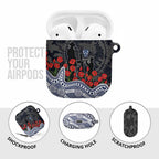 Geelong Cats ANZAC Day AirPods Case Indigenous Dot Art with Poppy Flower Tribute