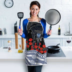 Geelong Cats ANZAC Day Apron Indigenous Dot Art with Poppy Flower Tribute