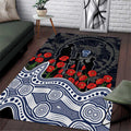 Geelong Cats ANZAC Day Area Rug Indigenous Dot Art with Poppy Flower Tribute