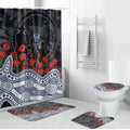 Geelong Cats ANZAC Day Bathroom Set Indigenous Dot Art with Poppy Flower Tribute