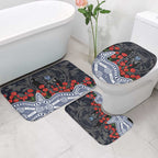 Geelong Cats ANZAC Day Bathroom Set Indigenous Dot Art with Poppy Flower Tribute