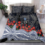 Geelong Cats ANZAC Day Bedding Set Indigenous Dot Art with Poppy Flower Tribute