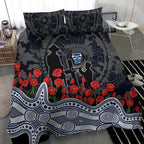 Geelong Cats ANZAC Day Bedding Set Indigenous Dot Art with Poppy Flower Tribute