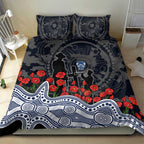 Geelong Cats ANZAC Day Bedding Set Indigenous Dot Art with Poppy Flower Tribute