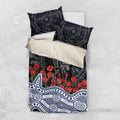 Geelong Cats ANZAC Day Bedding Set Indigenous Dot Art with Poppy Flower Tribute