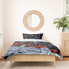 Geelong Cats ANZAC Day Bedding Set Indigenous Dot Art with Poppy Flower Tribute