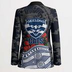 Geelong Cats ANZAC Day Blazer Indigenous Dot Art with Poppy Flower Tribute