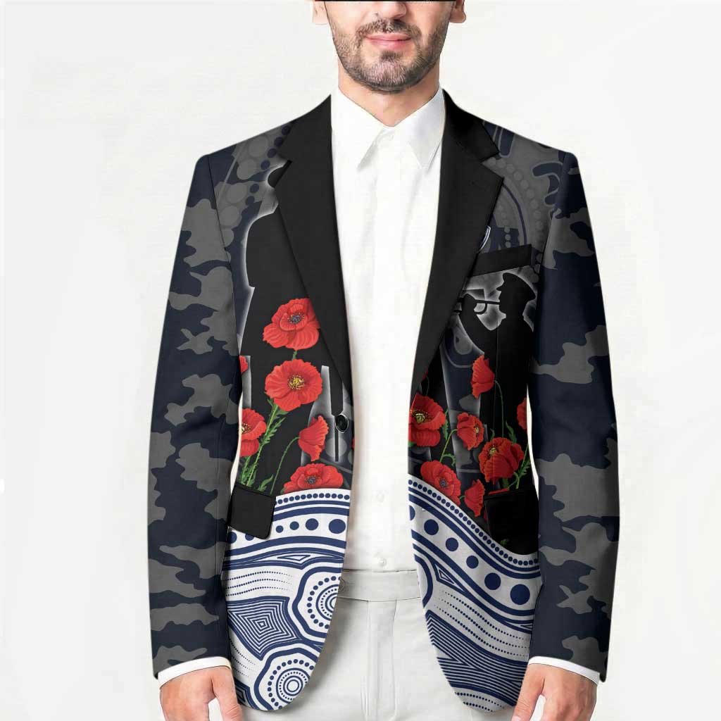 Geelong Cats ANZAC Day Blazer Indigenous Dot Art with Poppy Flower Tribute