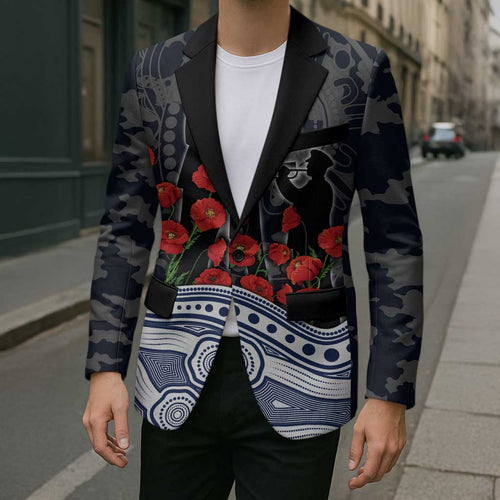 Geelong Cats ANZAC Day Blazer Indigenous Dot Art with Poppy Flower Tribute