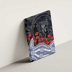 Geelong Cats ANZAC Day Canvas Wall Art Indigenous Dot Art with Poppy Flower Tribute