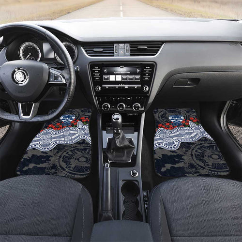 Geelong Cats ANZAC Day Car Mats Indigenous Dot Art with Poppy Flower Tribute