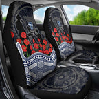 Geelong Cats ANZAC Day Car Seat Cover Indigenous Dot Art with Poppy Flower Tribute