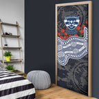 Geelong Cats ANZAC Day Door Cover Indigenous Dot Art with Poppy Flower Tribute