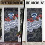 Geelong Cats ANZAC Day Door Cover Indigenous Dot Art with Poppy Flower Tribute