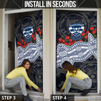 Geelong Cats ANZAC Day Door Cover Indigenous Dot Art with Poppy Flower Tribute