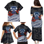 Geelong Cats ANZAC Day Family Matching Puletasi and Hawaiian Shirt Indigenous Dot Art with Poppy Flower Tribute