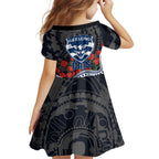 Geelong Cats ANZAC Day Family Matching Summer Maxi Dress and Hawaiian Shirt Indigenous Dot Art with Poppy Flower Tribute