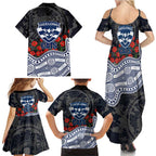 Geelong Cats ANZAC Day Family Matching Summer Maxi Dress and Hawaiian Shirt Indigenous Dot Art with Poppy Flower Tribute