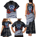 Geelong Cats ANZAC Day Family Matching Tank Maxi Dress and Hawaiian Shirt Indigenous Dot Art with Poppy Flower Tribute