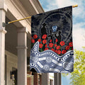 Geelong Cats ANZAC Day Garden Flag Indigenous Dot Art with Poppy Flower Tribute