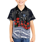 Geelong Cats ANZAC Day Hawaiian Shirt Indigenous Dot Art with Poppy Flower Tribute