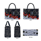 Geelong Cats ANZAC Day Leather Bag Indigenous Dot Art with Poppy Flower Tribute