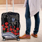 Geelong Cats ANZAC Day Luggage Cover Indigenous Dot Art with Poppy Flower Tribute