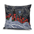 Geelong Cats ANZAC Day Pillow Cover Indigenous Dot Art with Poppy Flower Tribute