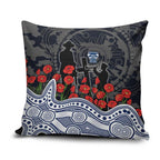 Geelong Cats ANZAC Day Pillow Cover Indigenous Dot Art with Poppy Flower Tribute