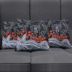 Geelong Cats ANZAC Day Pillow Cover Indigenous Dot Art with Poppy Flower Tribute
