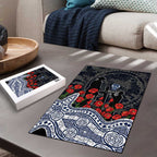 Geelong Cats ANZAC Day Puzzle Indigenous Dot Art with Poppy Flower Tribute