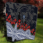 Geelong Cats ANZAC Day Quilt Indigenous Dot Art with Poppy Flower Tribute