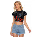 Geelong Cats ANZAC Day Raglan Cropped T Shirt Indigenous Dot Art with Poppy Flower Tribute