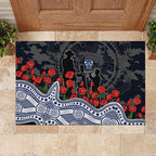 Geelong Cats ANZAC Day Rubber Doormat Indigenous Dot Art with Poppy Flower Tribute