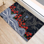 Geelong Cats ANZAC Day Rubber Doormat Indigenous Dot Art with Poppy Flower Tribute