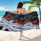 Geelong Cats ANZAC Day Sarong Indigenous Dot Art with Poppy Flower Tribute