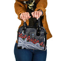 Geelong Cats ANZAC Day Shoulder Handbag Indigenous Dot Art with Poppy Flower Tribute