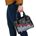 Geelong Cats ANZAC Day Shoulder Handbag Indigenous Dot Art with Poppy Flower Tribute