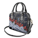 Geelong Cats ANZAC Day Shoulder Handbag Indigenous Dot Art with Poppy Flower Tribute