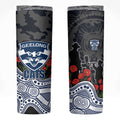 Geelong Cats ANZAC Day Skinny Tumbler Indigenous Dot Art with Poppy Flower Tribute