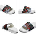 Geelong Cats ANZAC Day Slide Sandals Indigenous Dot Art with Poppy Flower Tribute