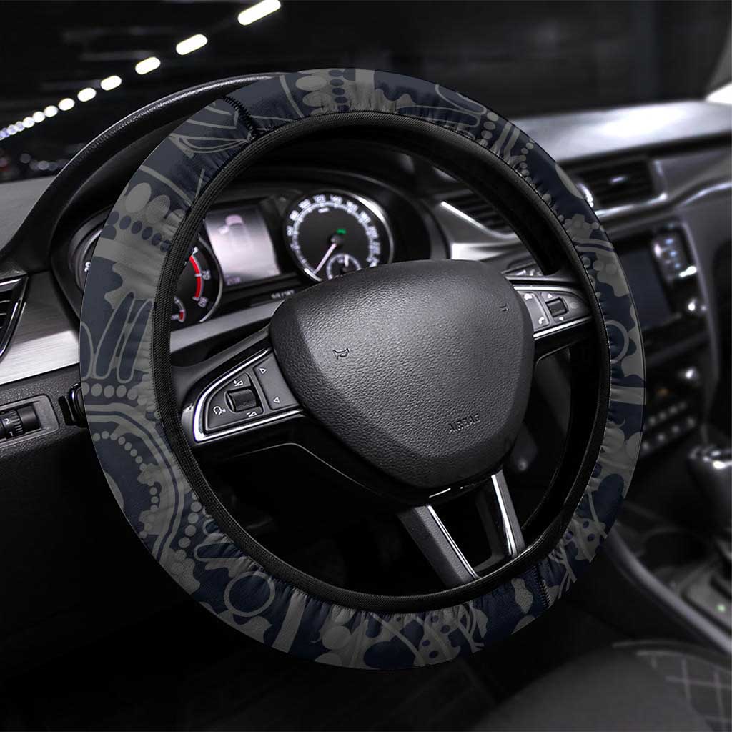 Geelong Cats ANZAC Day Steering Wheel Cover Indigenous Dot Art with Poppy Flower Tribute
