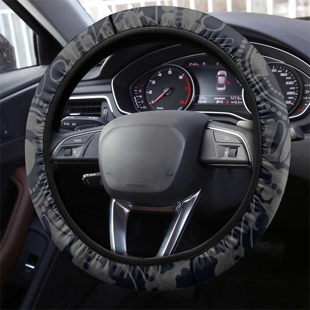 Geelong Cats ANZAC Day Steering Wheel Cover Indigenous Dot Art with Poppy Flower Tribute