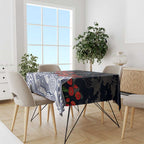 Geelong Cats ANZAC Day Tablecloth Indigenous Dot Art with Poppy Flower Tribute