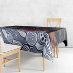 Geelong Cats ANZAC Day Tablecloth Indigenous Dot Art with Poppy Flower Tribute