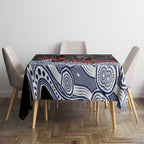 Geelong Cats ANZAC Day Tablecloth Indigenous Dot Art with Poppy Flower Tribute
