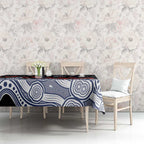 Geelong Cats ANZAC Day Tablecloth Indigenous Dot Art with Poppy Flower Tribute