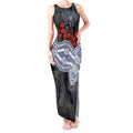 Geelong Cats ANZAC Day Tank Maxi Dress Indigenous Dot Art with Poppy Flower Tribute